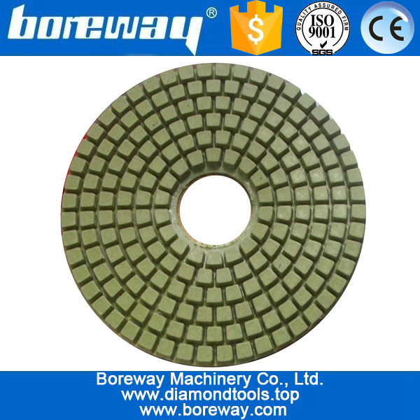 4inch 100mm 7 steps green square type wet use diamond polishing pads for stone ceramic concrete