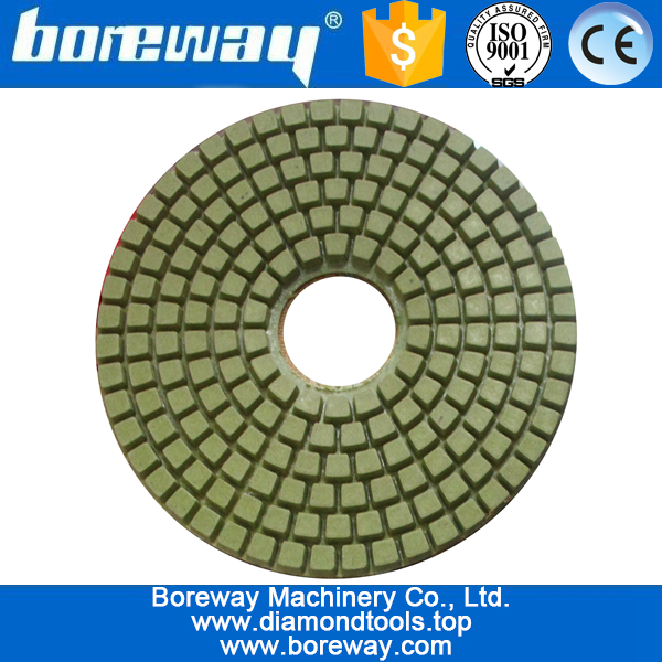 4-дюймовые 100 мм 7 ступеней зеленого квадратного типа мокрые алмазные шлифовальные прокладки для каменного бетона