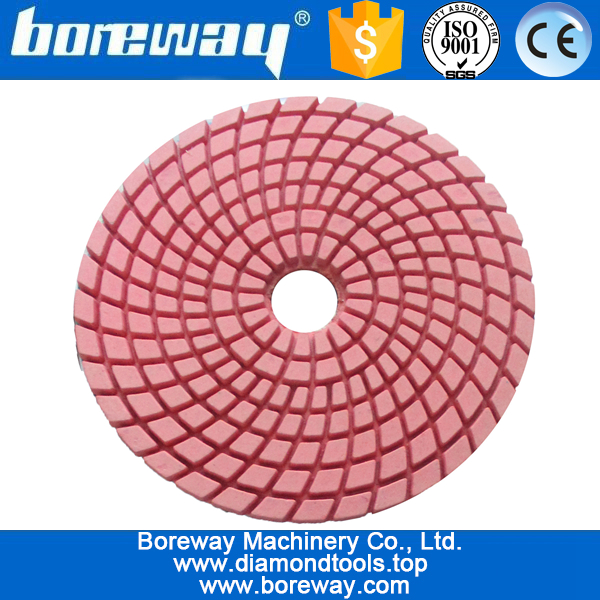 4inch 100mm 7 steps wet use sprial type diamond polishing pads