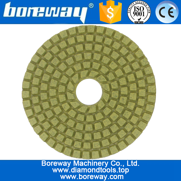 4inch 100mm 7 passos quadrado amarelo uso molhado almofadas de diamante para granito mármore concreto cerâmico