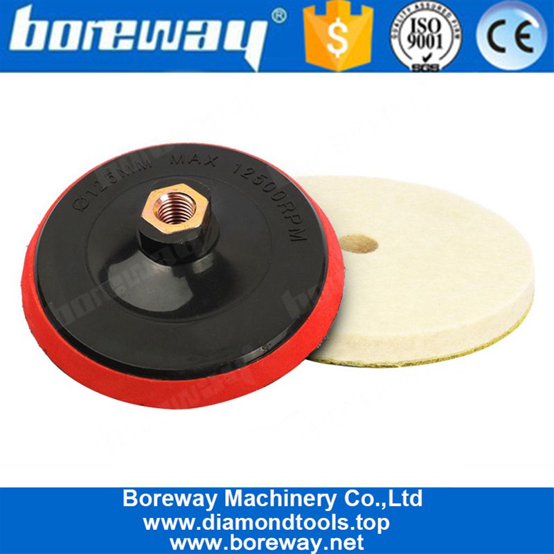 5 Inch Wool Felting Polishing Pad And Foam Backing Pad For Polisher