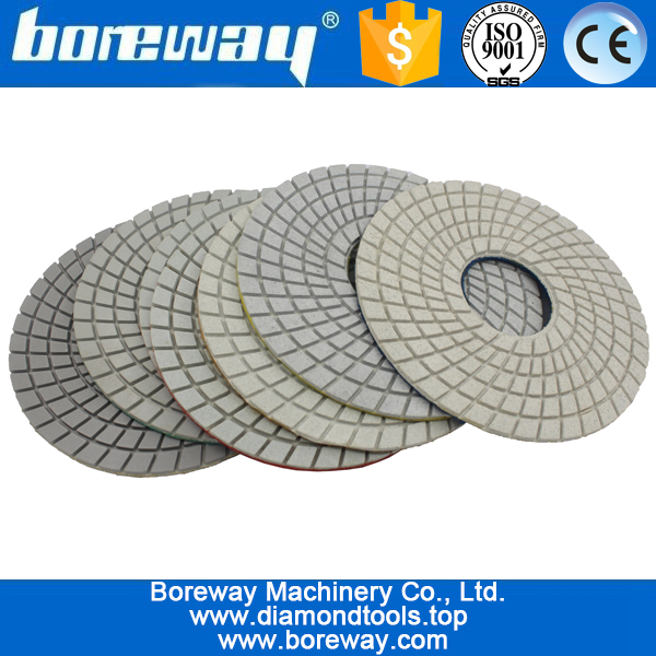 6inch 150mm wet use white diamond polishing pads for granite marble quartz concrete ceramic