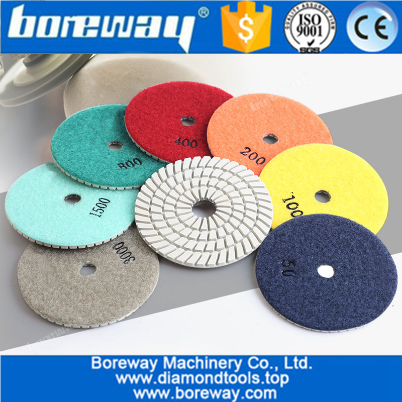 7pcs 4 inch 100mm wet diamond polishing pads with  granite and marble