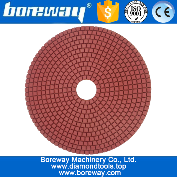 8inch 200mm 7 steps wet use red square type diamond polishing pads