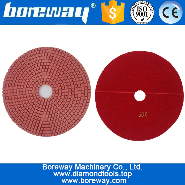 8 pollici 200mm 7 punti di uso bagnato con tampone di lucidatura diamantato tipo quadrato rosso