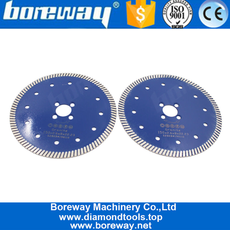 Boreway 230mm Disco de cuchilla de corte de hormigón de piedra de granito con borde de turbina de diamante circular de diamante prensado en caliente