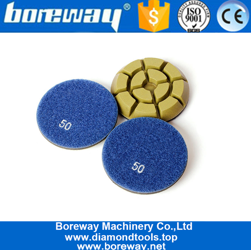 Boreway almofadas de polimento molhadas do diamante do uso de 3 polegadas para o assoalho de mármore