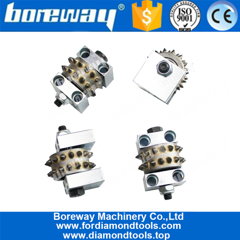 Boreway 30 Tips Segments Concrete Floor  Litchi Surface Bush Hammer Rollers Tools for Manual Grinding Machine