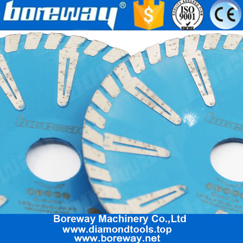 Boreway محدب T الشكل توربو مجزأة مقعرة شفرة 180 مم قطع الماس قطع الجرانيت أقراص القطع تاجر الجملة 7 `` كفاف قطع بشفرة