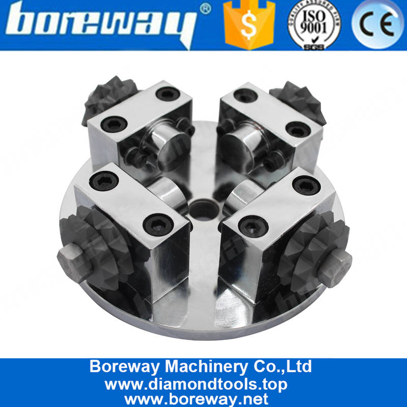 Boreway Factory Sell D125x4TxM14 Diamond Star Shape Bush hammered Roller Disk Apply For Grinding Litchi Surface Suppliers
