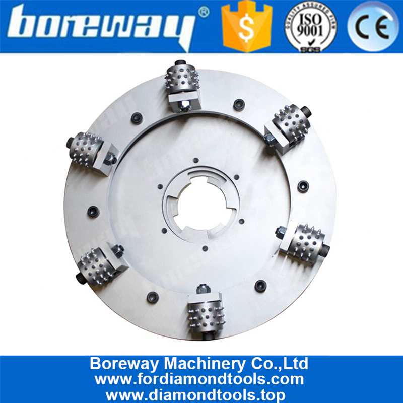 Boreway Factory Supply Alloy Double Layer Rotary 17 Inch Concrete Floor Bush Hammer Wheel For Kindlex Floor Grinder  Plate Disk Disc