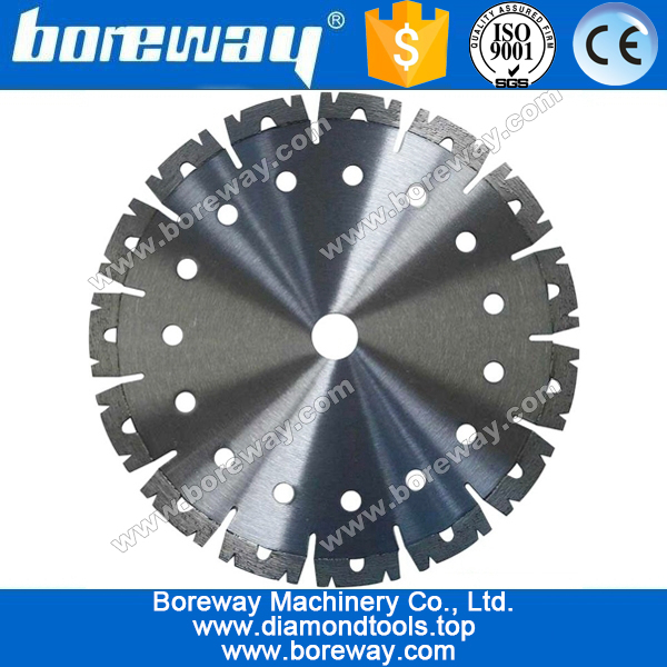 Boreway diamond edge cutting blade with W shape segment