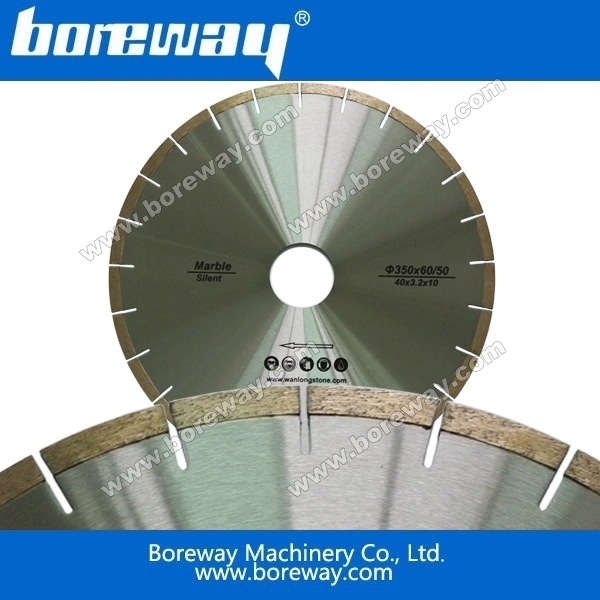 Boreway edge cutting blade and segment for marble