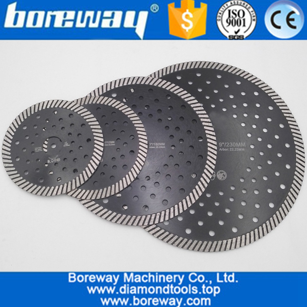 China 115MM-230MM Fine Turbo Wave diamond saw blade for cutting granite marble concrete masonry factory