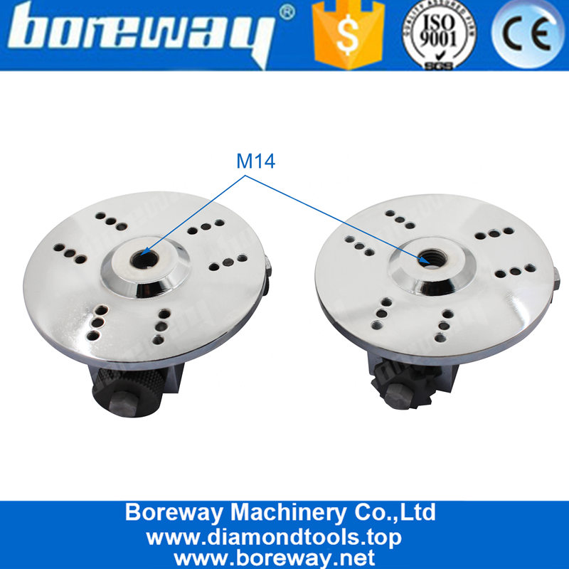 China 5 Inch M14 Knurling Type Rotary Diamond Concrete Bush Hammer Plate With 3 Carbide Rollers