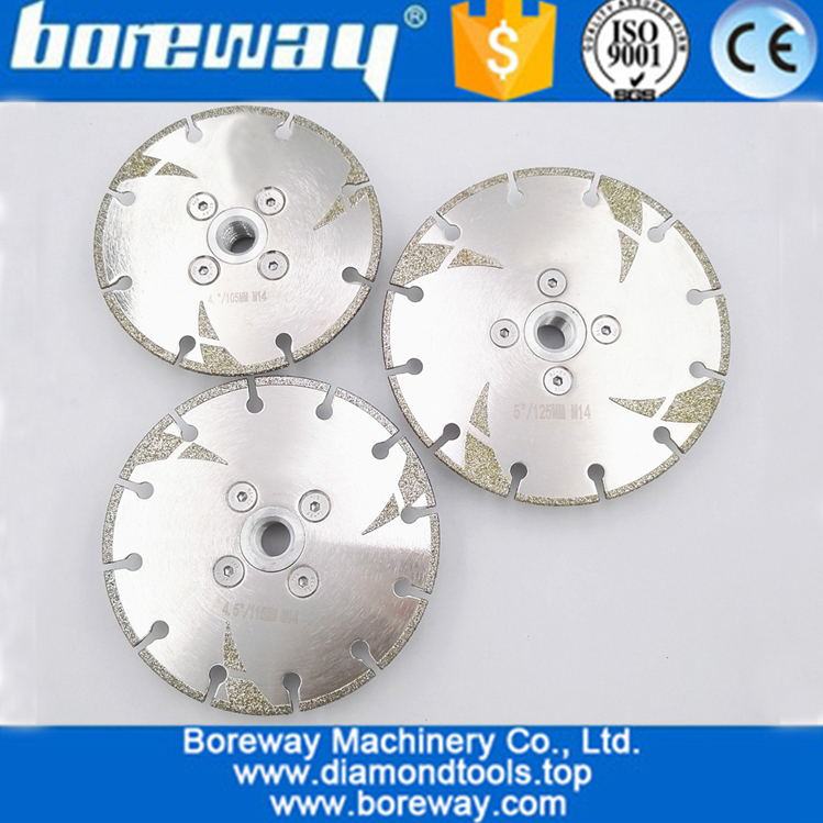 China Electroplated Diamond Cutting Grinding Disc M14 Flange With Protection Coated Diamond Saw Blade for Granite Marble supplier