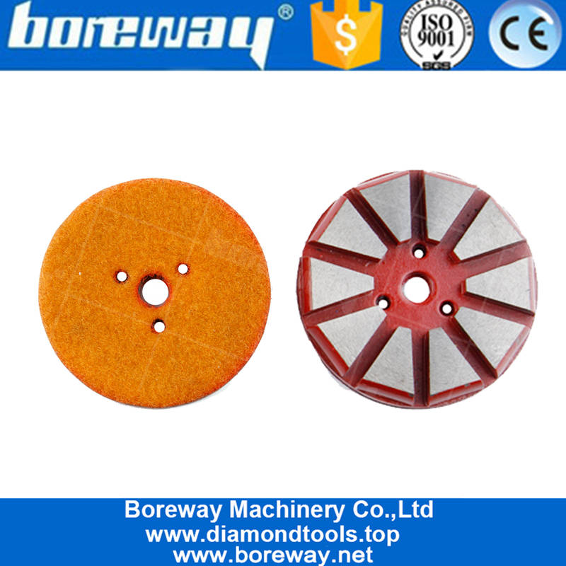 China Factory 3 Inch 10 Segment Floor Grinding Disc/Pads/Plate For Concrete Terrazzo Grinding Disc Hook And Loop Backed