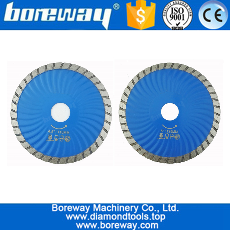 China O diamante acenado quente acenou o mármore de pedra da lâmina da lâmina do turbocompressor 4,5 "/ 115mm ou 5" o disco de 125mm viu o disco do corte da lâmina fornecedor