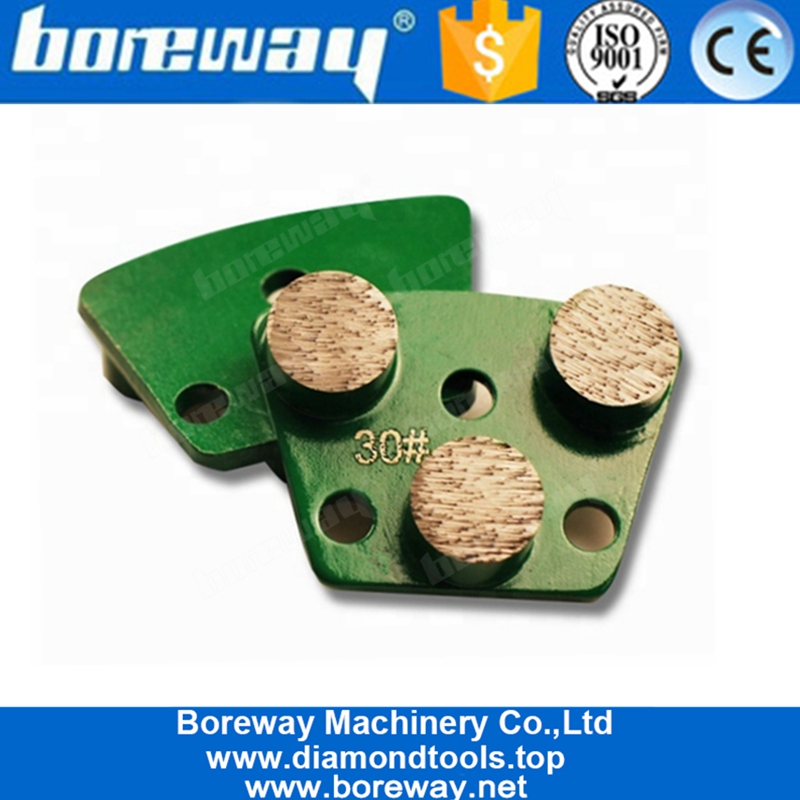 Bloc de meulage de diamant trapézoïdal de segments ronds de la Chine trois pour le plancher de béton et de terrazzo