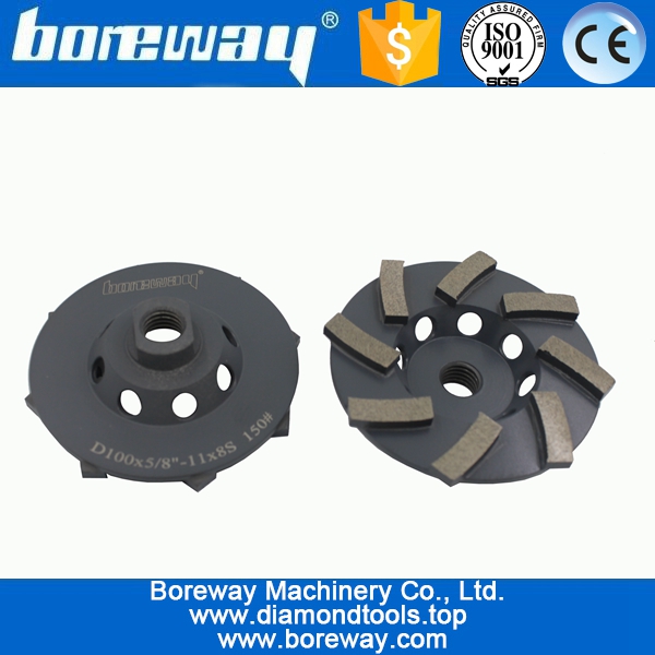 D100x5/8"-11 Turbo Wave Diamond Cup Grinding Disc For Concrete