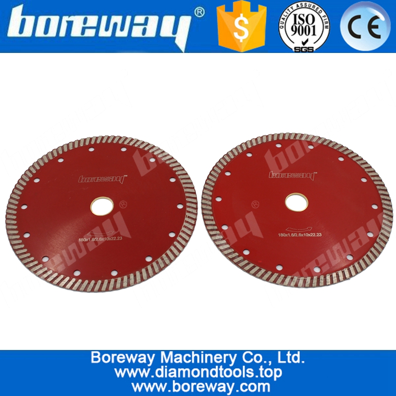 D180x2.6x10x22.23mm Brick Cutting Disc Turbo Wave Segment For Granite Slab