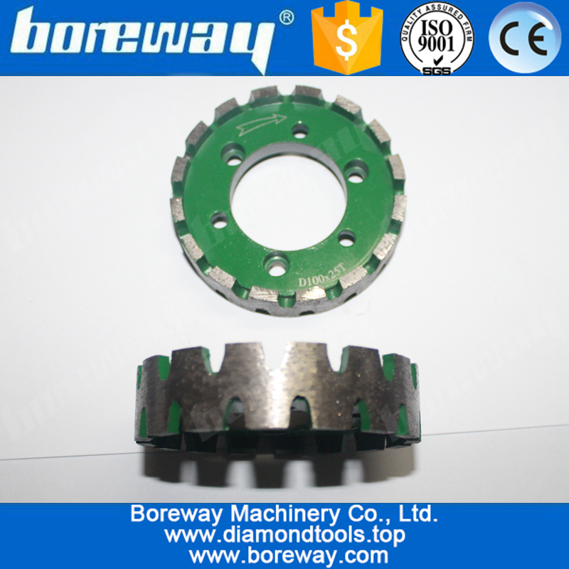 D100 * 25T * 50H roda de fixação de diamante padrão de aro contínuo