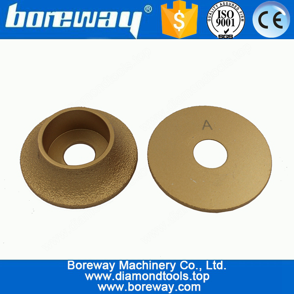 D75x20Tx20H बी आकार 1/4 दौर वैक्यूम पत्थर के लिए Brazed हीरा पीस व्हील