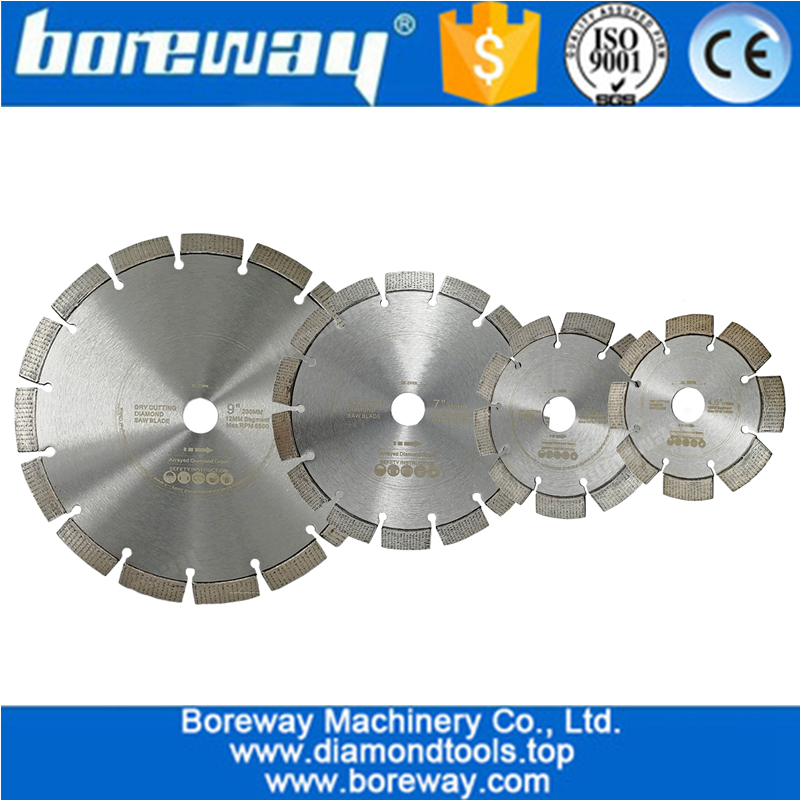 Dia.115MM-230MM disponible Lame de scie diamantée soudée au laser lame segmentée Chine béton lame fabricant