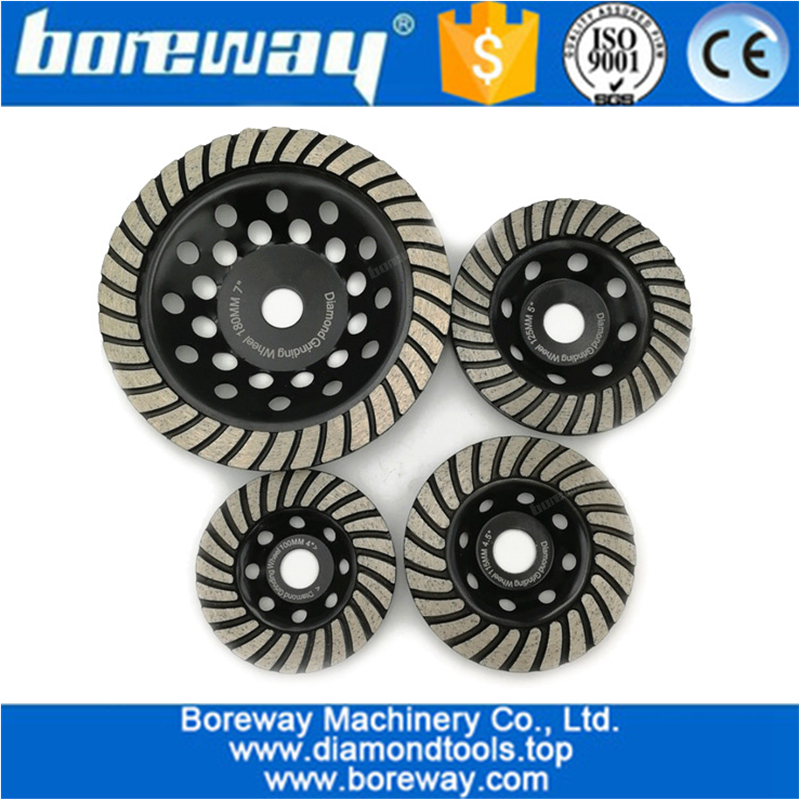 Dia.4 "4.5" 5 "7" الماس توربو صف طحن كأس عجلة الاسمنت ملموسة طحن القرص الصانع
