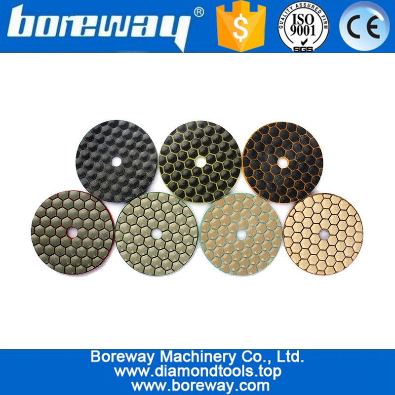 Diamond Tool 7pcs 3inch Dry Polishing Pads Diameter 80mm Resin Bond Diamond Flexible Polishing Pads Sanding Disks