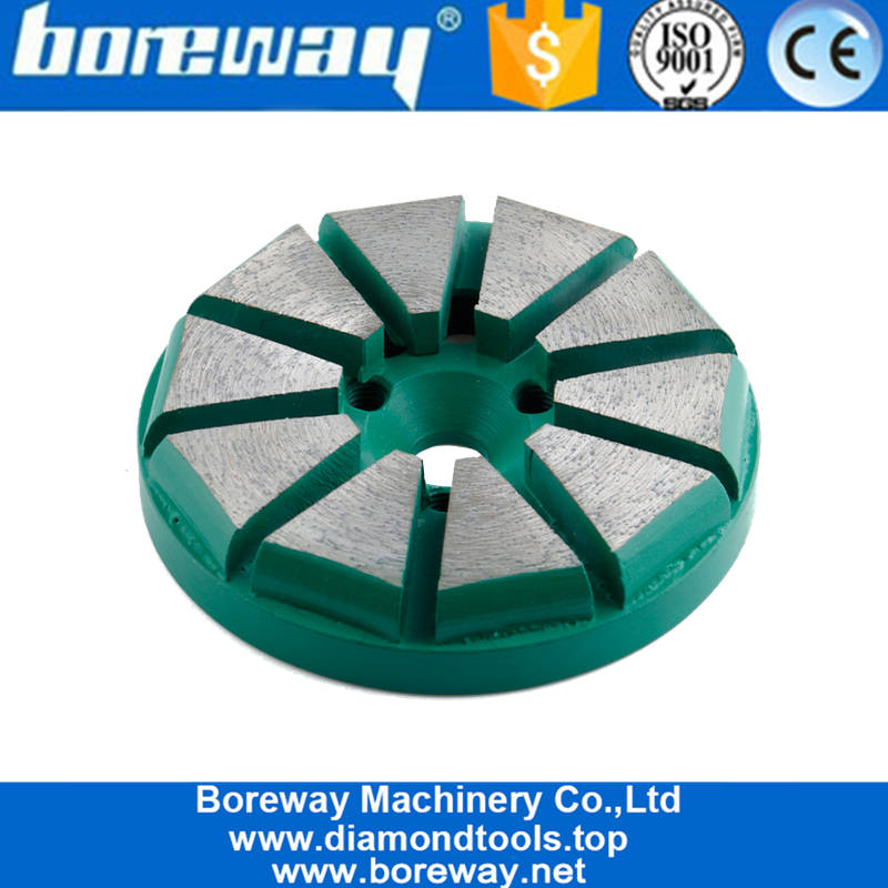 Factory Supply Polar Magnetic Chuck Metal Pads Dry Grinding Concrete Floor Diamond Polishing Shoe Two Locating Hole And 3-Hole Bracket With M6 Connection