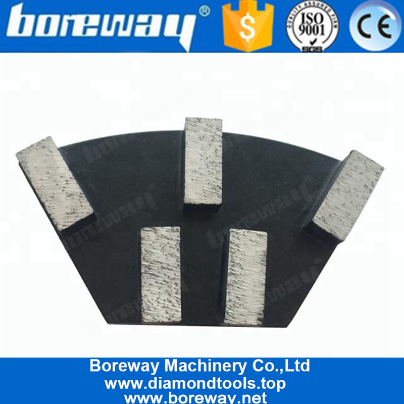 Five Segments Diamond Grinding Metal Bond Block Concrete Stone  Floor Shoe For Suppliers