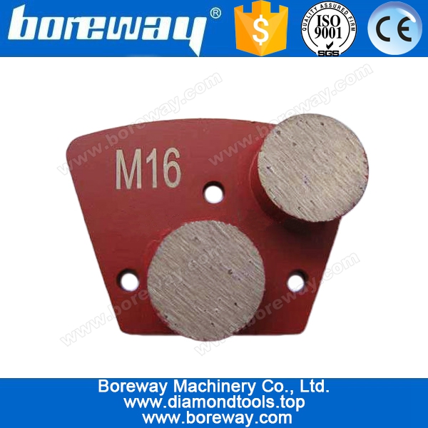 Floor Machine Double Round Metal Bonded Bolt-on Fitting Trapezoid Diamond Wing Segment