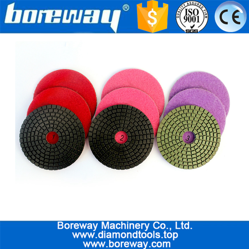 High Quality Grinding Diamond Tool Polishing Disc Pad With Velcro Backer 100MM Wet For Concrete Granite Marble From China