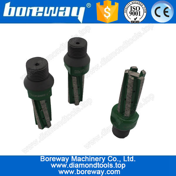 High quality D20*50T*1/2-G strength bottom diamond finger bit for grinding concrete