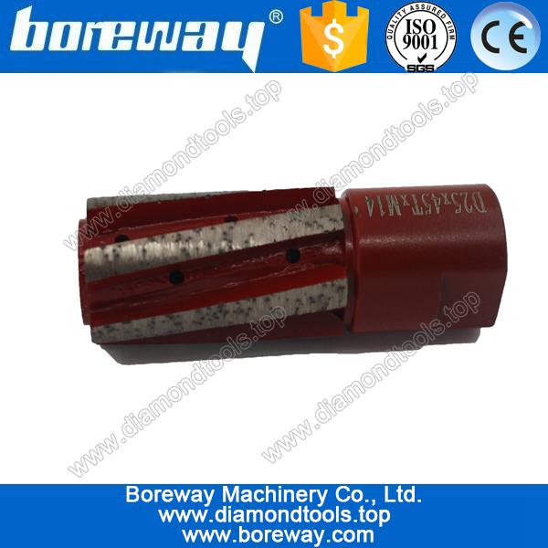 Горячее надувательство D25 * 45T * M14 сегментированный Алмазный палец бит для размола каменных отверстий