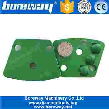 One Round Segment And 3x1/2 PCD Diamond Grinding Shoe For Concrete Surface