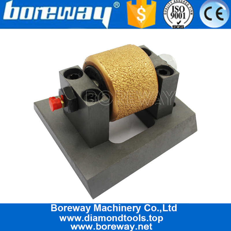 Rotating Vacuum Brazing Bush Hammer Roller With A Steel Base