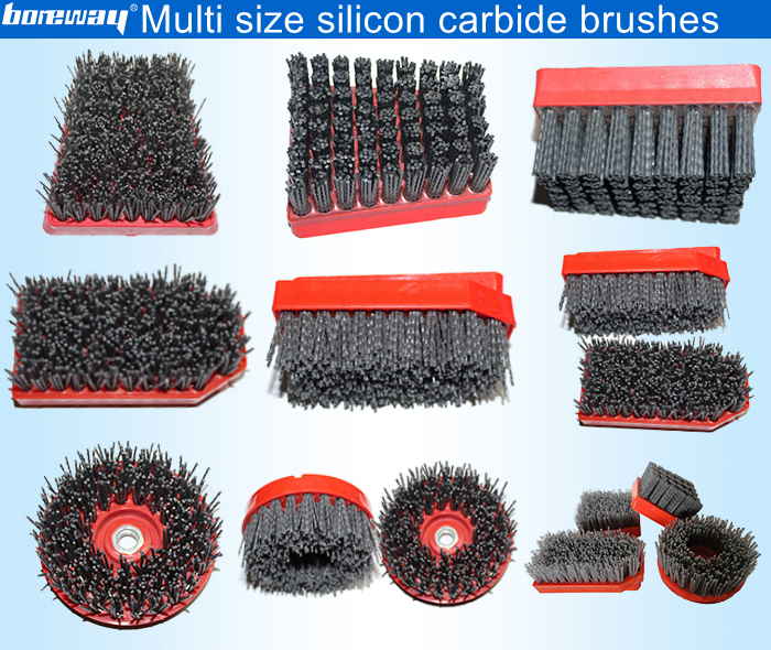 Silicon carbide antique abrasive brushes for stone surface
