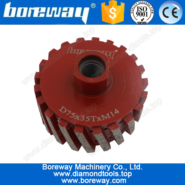 Поставка D75 * 35т * M14 сегментированные алмаз нулевой допуск барабан шлифовальные для камня