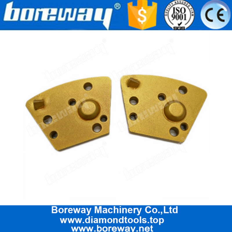 Thread Holes Trapezoid Concrete Floor Grinding Block With One Quarter PCD Round Segment