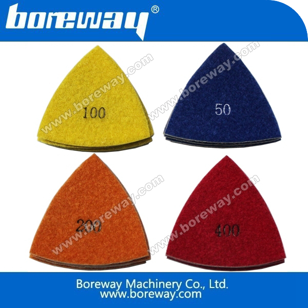 Triangle diamond wet polishing pad