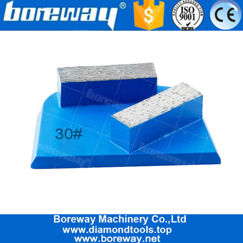 Produtos de fábrica de calçados de ligação metálica com dois retângulos Disco de moagem de concreto com diamante azul para máquina de moagem de piso