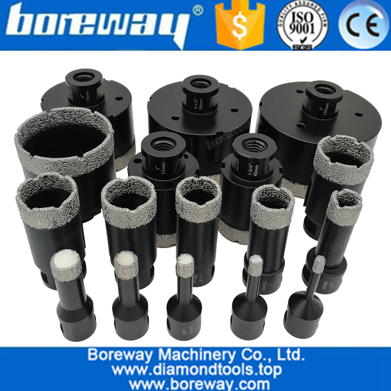 Vacuum Brazed Diamond core drill bits Dry Drilling Bits with 5/8-11 Connection Porcelain Tile Granite Marble Stone Masonry Hole Saw