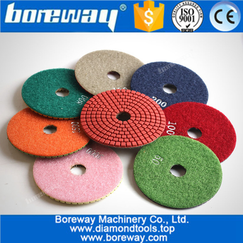 Wet use 4inch 100mm diamond polishing pads for Granite Marble Quartz